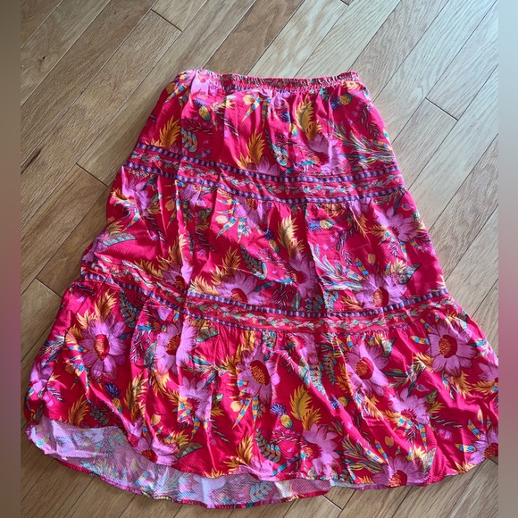 Rachel by Rachel Roy Red Tropical Midi Skirt, Size L - Picture 5 of 7